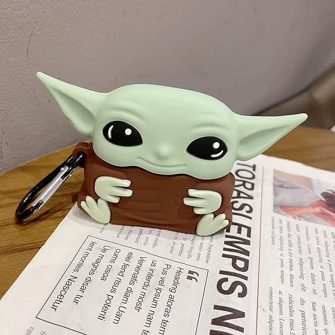 Image of Techmount Compatible with Airpods Pro GEN-2 (2022) Case Cover Silicone Cartoon Character 3D Cover Wtih 360 Protection Airpods Pro 2 Cover Case (NOT for Any Other AIRPODS) (Yoda)