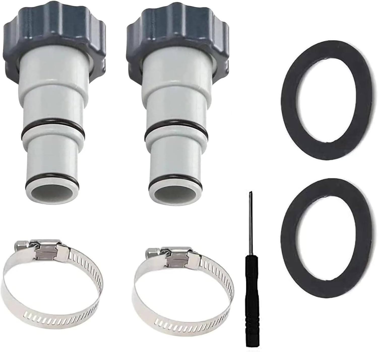 Runup 2pcs Pool Hose Connectors, Pool Hose Adapters with Screws, Hose