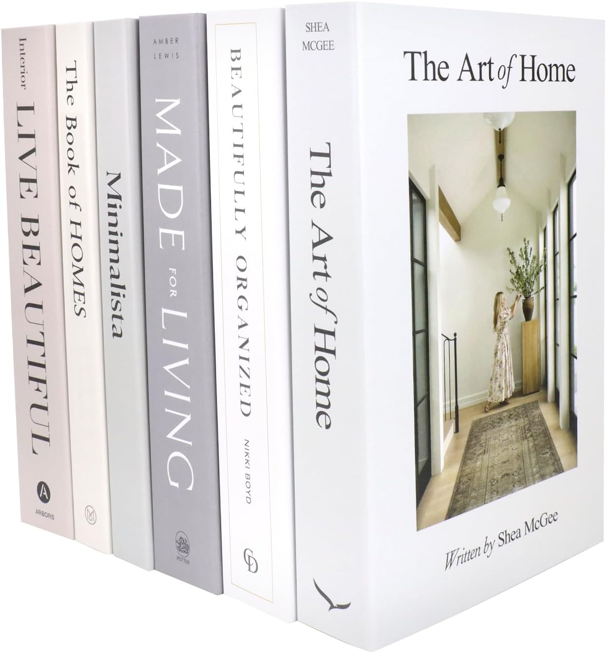 Malloom 6 Pack Faux Decorative Books for Coffee Table Hardboard Fake Book Set for Bookshelf and Home Display Deco