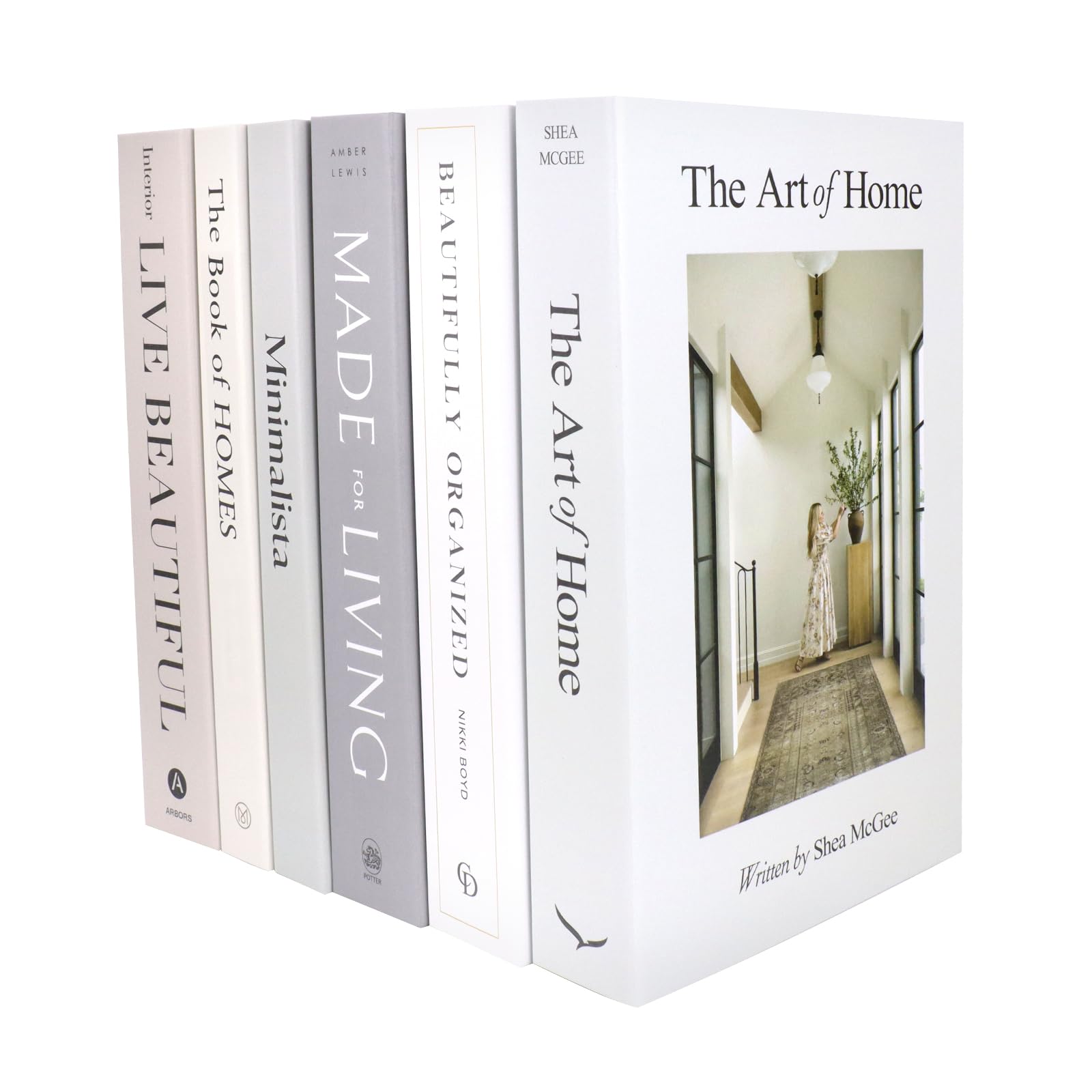 Malloom 6 Pack Faux Decorative Books for Coffee Table Hardboard Fake Book Set for Bookshelf and Home Display Deco