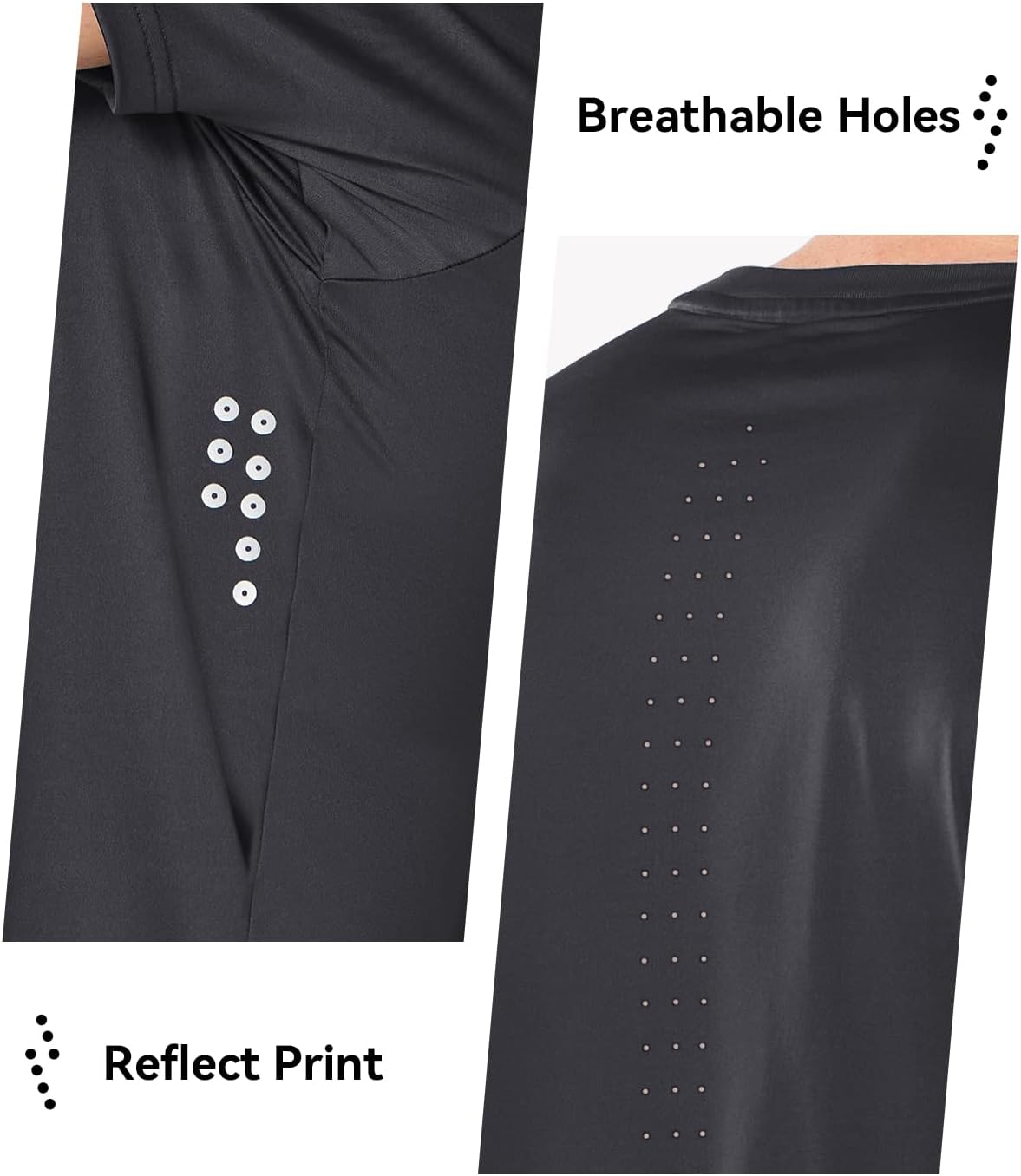 NORTHYARD Men's Athletic Running Shirts Short Sleeve Workout T-Shirts Quick Dry Lightweight Active Tee Gym Sports Performance Darkgrey Large image 4 of 4 B0GHMS85RS