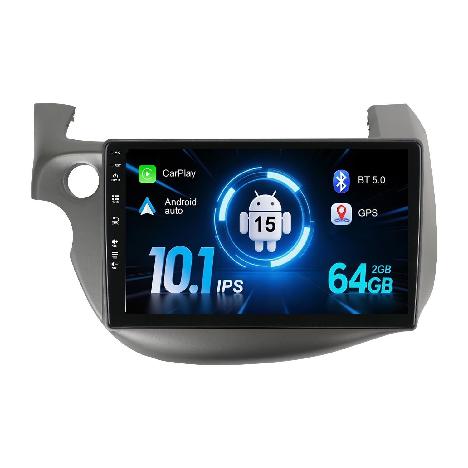 Autoradio 2 Din Android 15 per Honda Fit Jazz 2008-2013 Supporta Wireless Carplay, Android Auto, WLAN, BT, GPS, AUX, MirrorLink, WiFi, RDS, FM, USB 10 pollici IPS