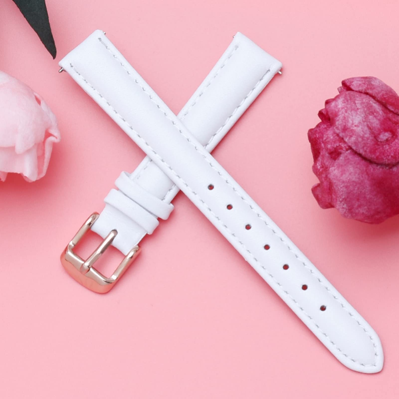 Bracelet de montre en cuir véritable 12mm-20mm pour femme remplacement
