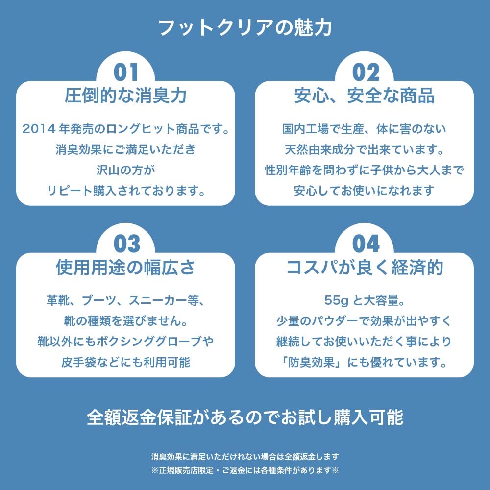 Amazon.co.jp: フットクリア (Foot Clear) 靴の消臭パウダー フット