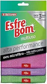 EsfreBom - Pano Alta Performance Multiuso, Com 3 Unidades, Cores - Rosa/Roxo/Verde, Bettanin