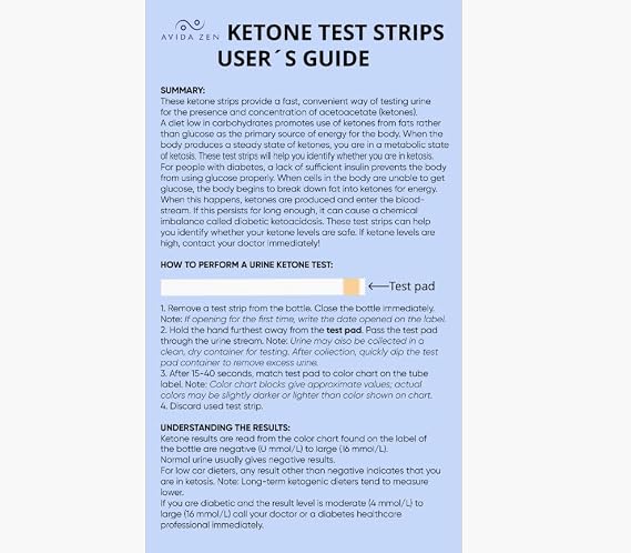 Ketone Test Strips (125 Strips) - Keto Strips - Ketosis Test Strips for Urine -Accurately Detect and Measure Your State of Ketosis in Seconds-Easy to Use