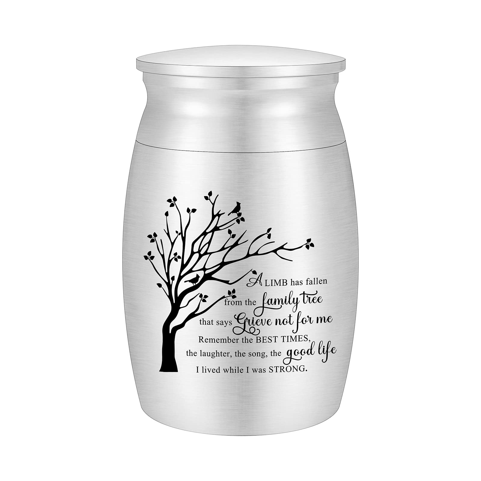 3 Inches Small Urn for Ashes Tree of Life Aluminum Mini Urn for Ashes Cremation Keepsake for Human Ashes Memorial Ashes Holder for Women Men