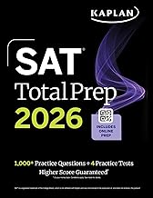 SAT Total Prep 2026: Includes 4 Full Length Practice Tests, 1,100+ Practice Questions + 1 Year Access to Online Quizzes and Video Lessons and Tutorials (Kaplan Test Prep)