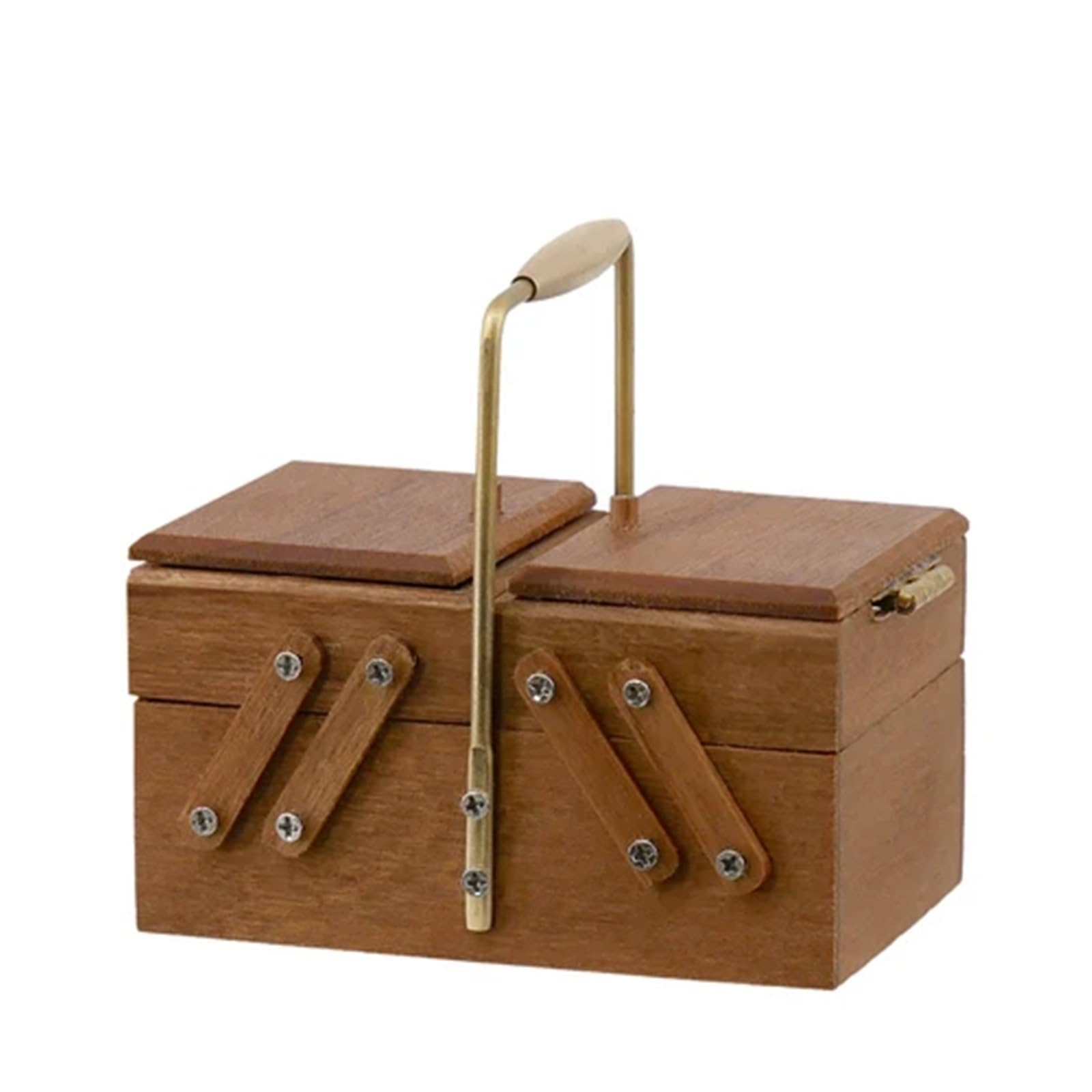 wooden sewing box Needlework Storage Box Sewing Sewing Thread Set for Camping Home DIY(Red Cherry Wood)