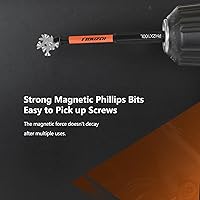 Vista 4 de Juego de 12 brocas Phillips #2 Impact Magnetic, S2 Steel, 1 2 3 4 5 6 pulgadas de largo, brocas PH2 de 1/4 de vástago hexagonal Phillips