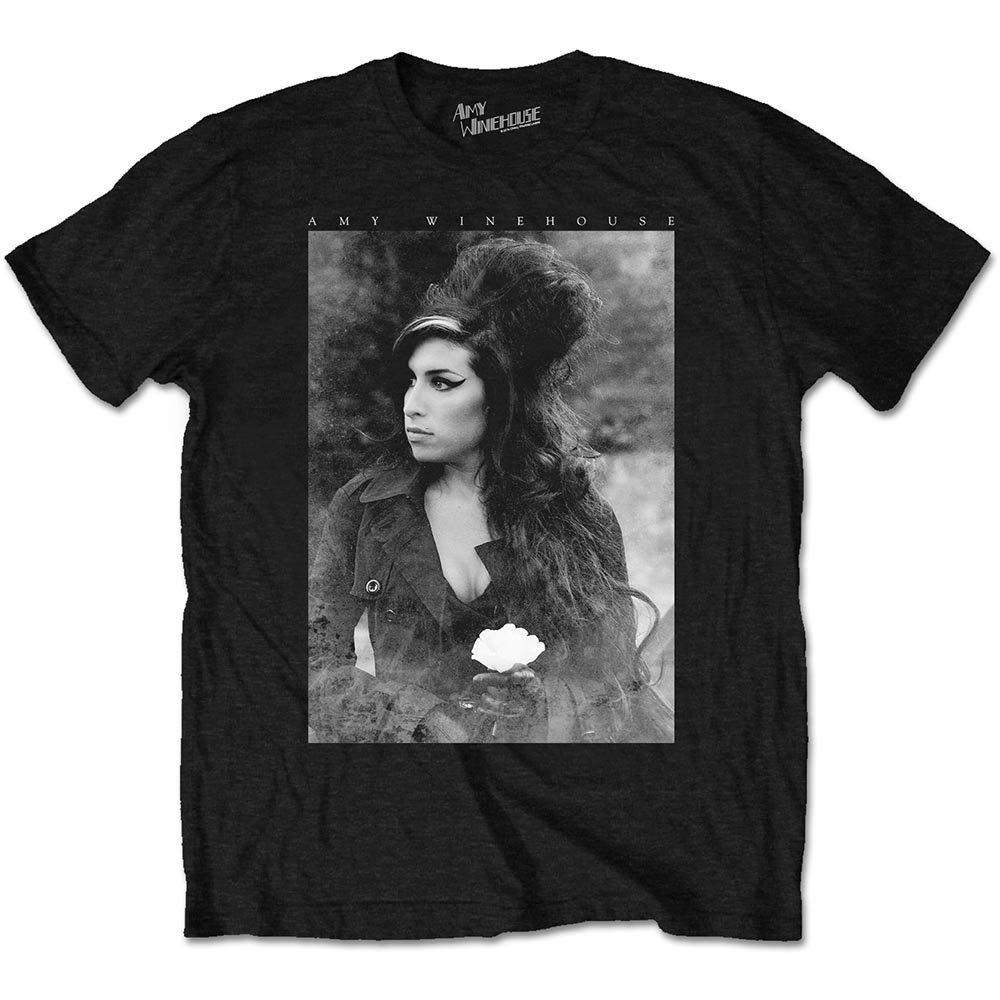 Amy Winehouse Flower Portrait Official Tee T-Shirt Mens Unisex (Medium) Black