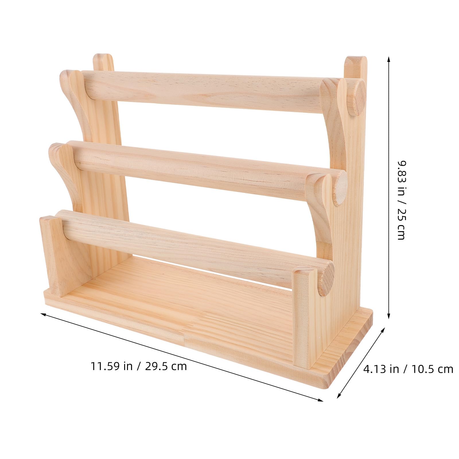Expositor de Joyas de Varios Niveles en Madera Beige Diseño de Múltiples Capas y Base Plana para Organizar Pulseras y Pendientes Hogar