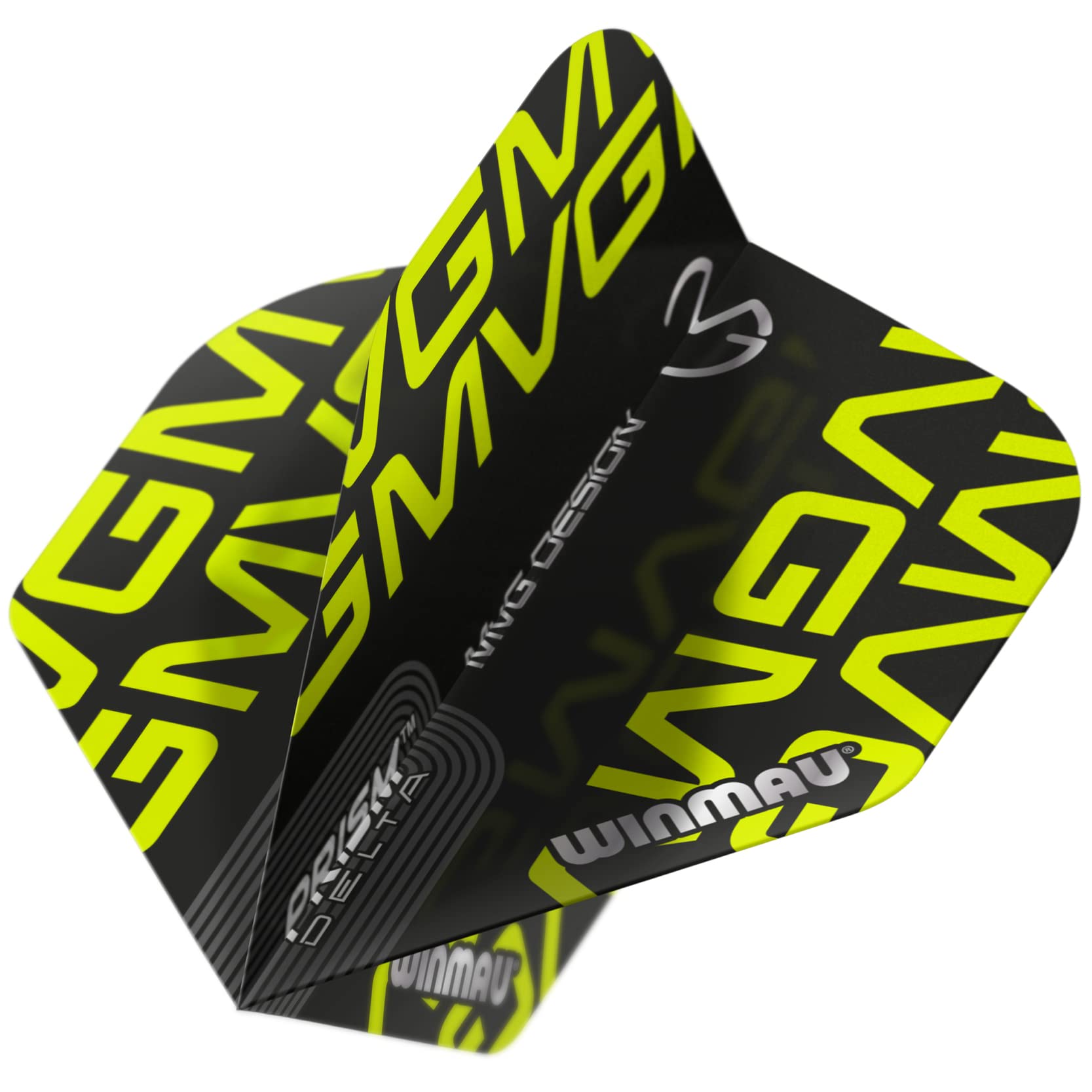 WINMAU Prism Delta Michael Van Gerwen MvG Black Extra Thick Dart Flights - 1 set per pack (3 flights in total)