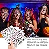 URAQT Adesivi Halloween Viso, 12 Fogli Tatuaggi Halloween Faccia Adesivi Viso Luminosi di Halloween, Giorno dei Morti Tatuaggi Faccia per Carnevale Party Trucco, con Cranio Floreale Web #4