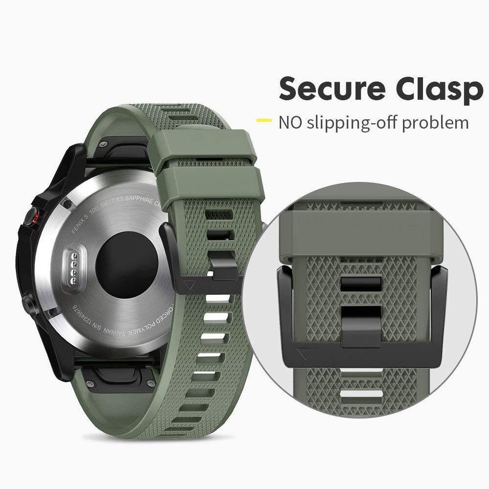 Pasek do zegarka Fenix 5 o szerokości 22 mm, miękki silikonowy pasek do zegarka Fenix 5 Plus, Fenix 6, Fenix 6 Pro, Fenix 7, exip, Forerunner 935, 945, Approach S60, Quatix 5, One Size, Agat