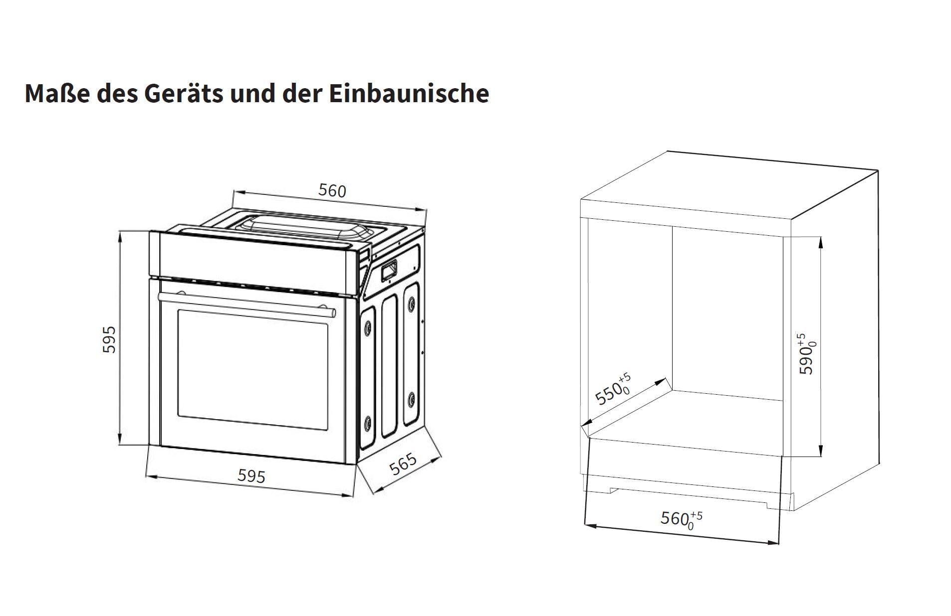 Autarkes Herdset 60cm Einbaubackofen EB8313HC Induktionskochfeld IH85901FZ Pizzafunktion Grill Umluft Heißluft