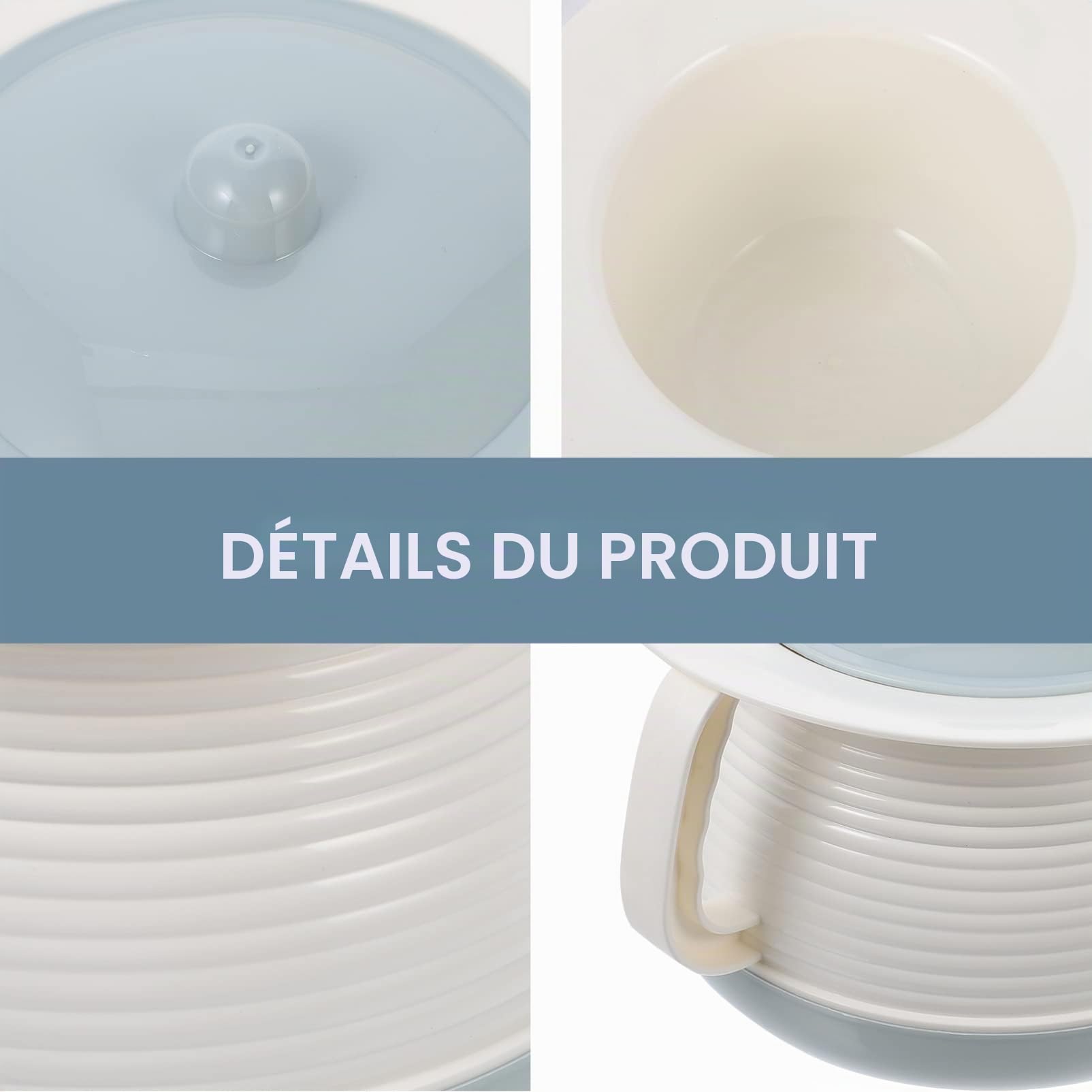 Zerodeko Pot De Chambre Portable Avec Couvercle Et Poignée Urinoir De Nuit Couvert Multifonctionnel Pour Adultes Et Enfants Bassin Hygiène Domestique Et Hospitalière 8.07X8.07X5.31In