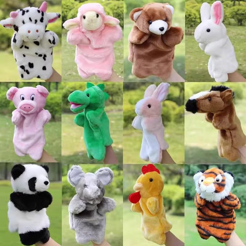 Baby Hand Puppet, Rattle or Bed Bell Toy for Storytelling and Nursery Play, Printed Design-image-21