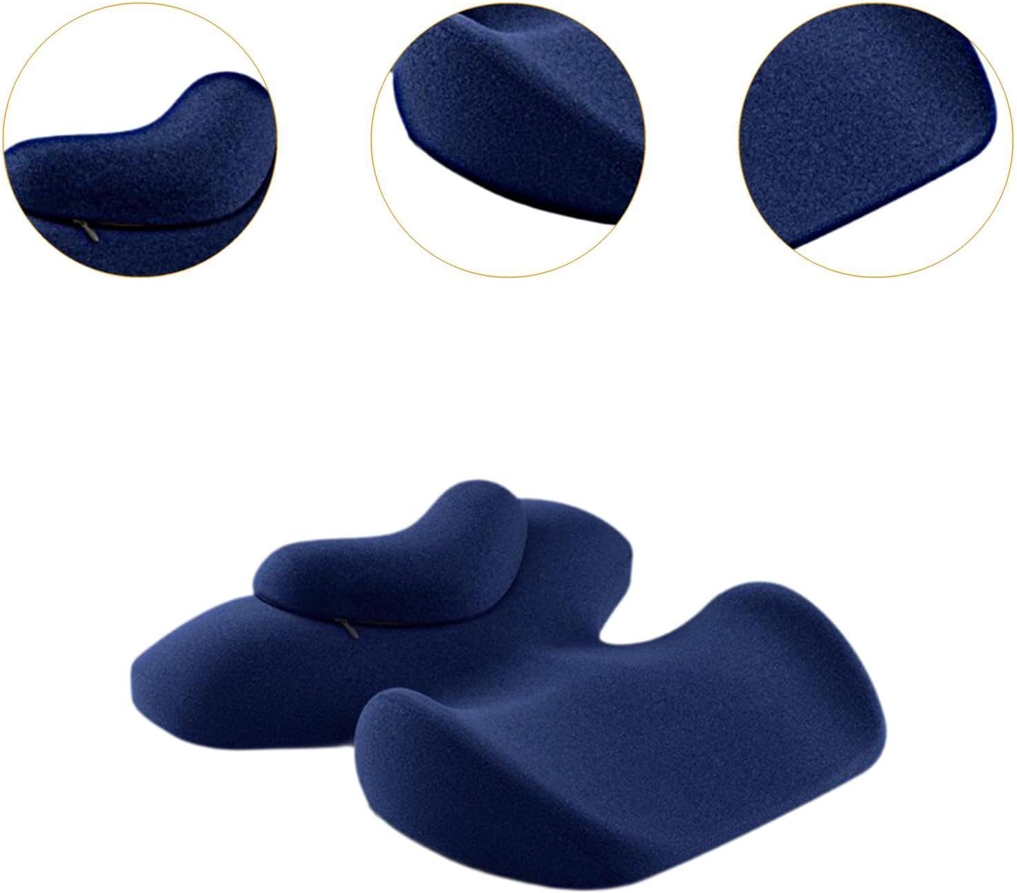 Memory Foam Massage Pillow with Headrest - Ergonomic Breast Support Pillow for Salon SPA Office Living Room - 15.75x19.69x1.97inch- Dark Blue