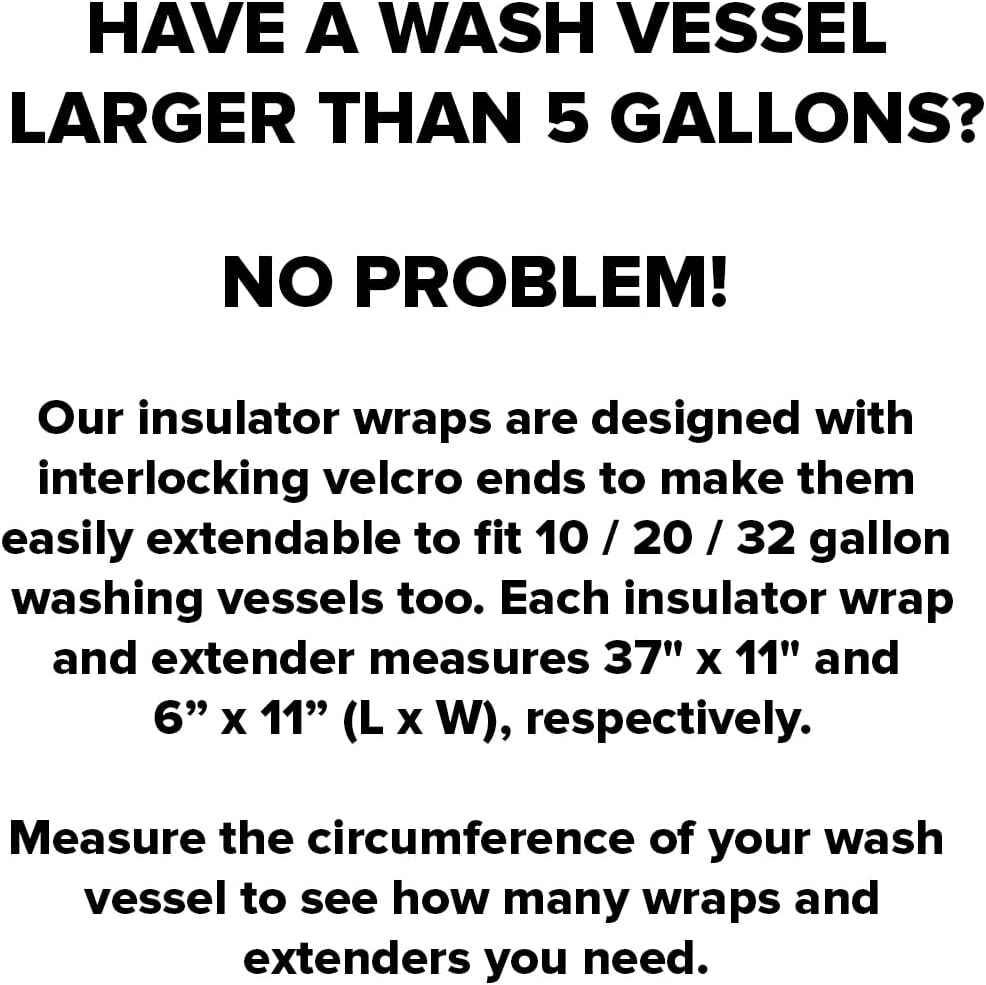 5 Gallon Bucket Universal Neoprene Insulator Wrap | Heavy Duty & Extra Thick To Keep Your Contents Colder or Warmer Longer | Fits All Standard 5 Gallon Buckets