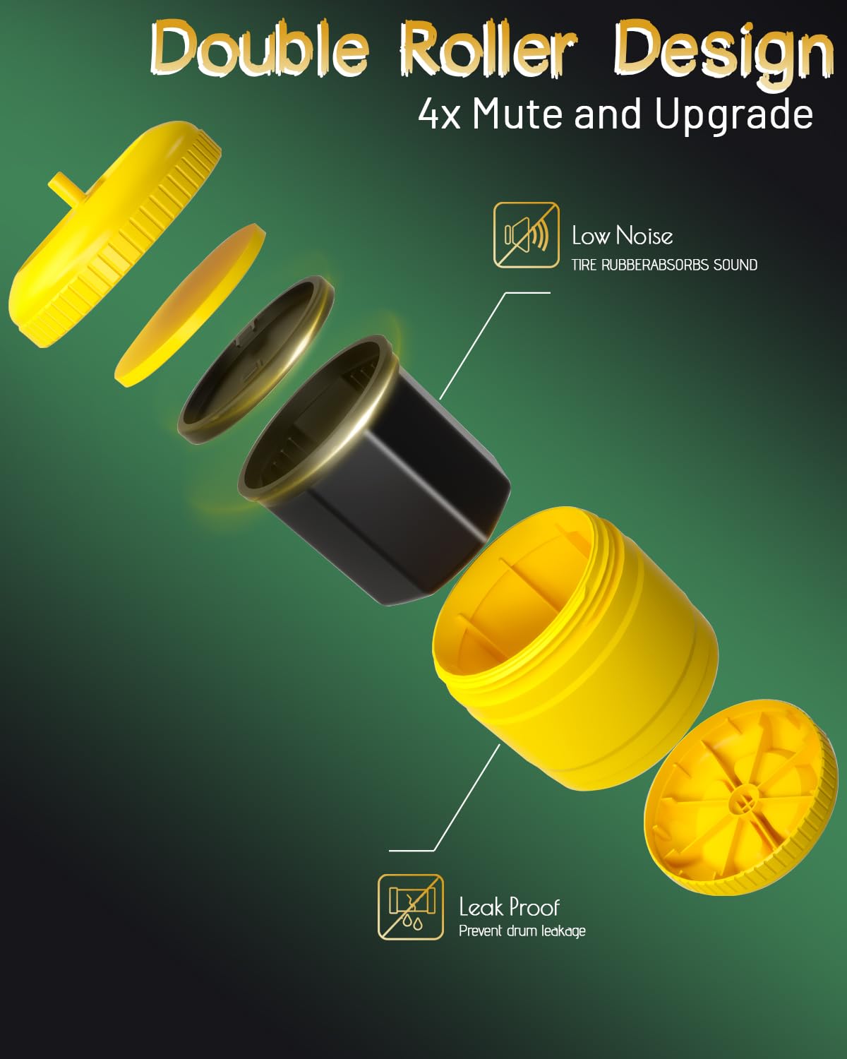 Rock Tumbler Kit, lucidatrice per roccia con timer digitale di 9 giorni, kit completo per la lucidatura delle rocce, design a doppio strato, design con riduzione del rumore, macina include bicchiere