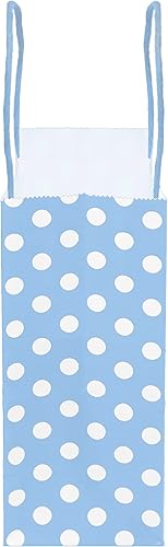 Miniatura 2 de Dsquare Papel y tinta de alta calidad, 12 unidades, seguro para alimentos, bolsa de estraza de color lunares con asa de 8.5 x 5.25 pulgadas, bolsas