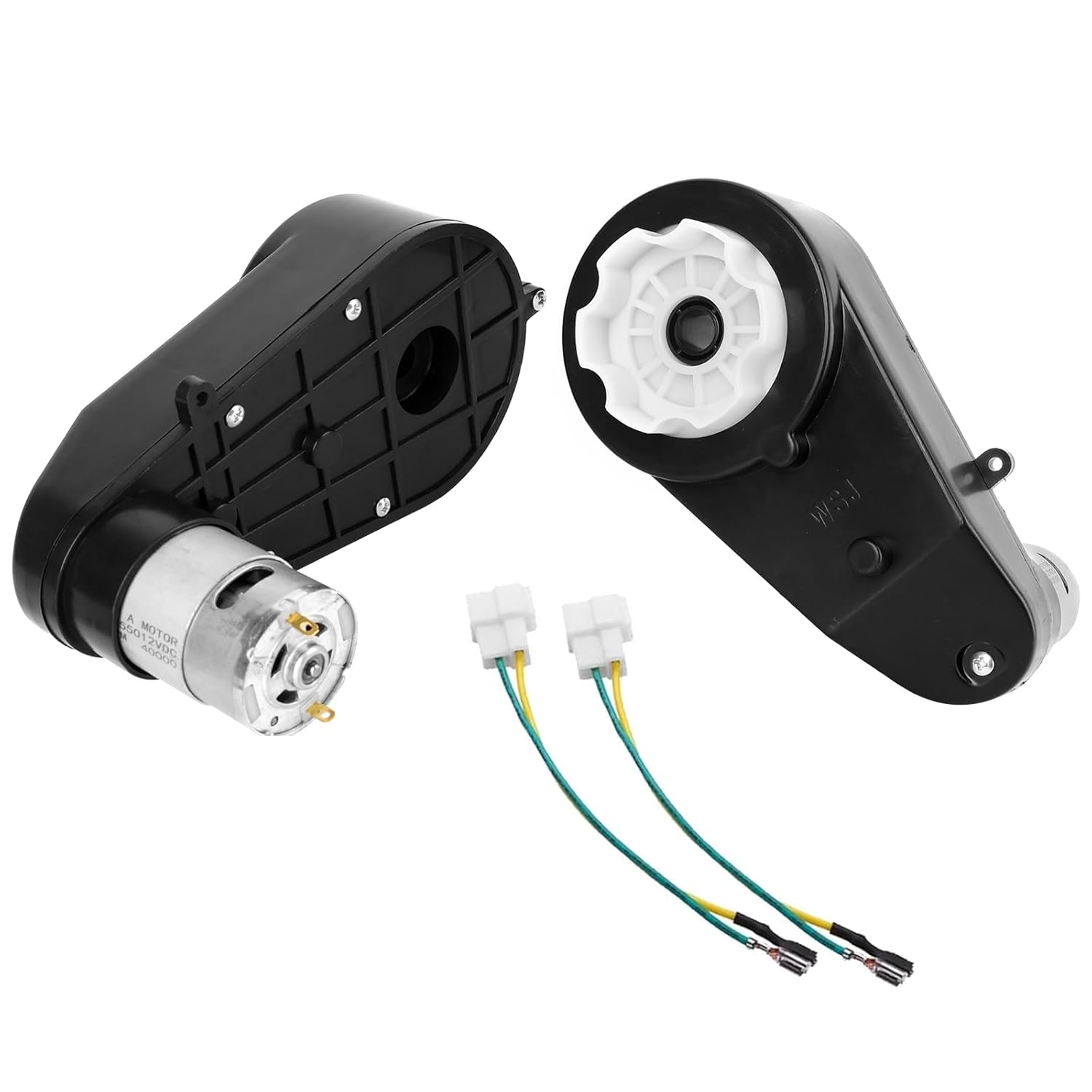 RS550 Power Wheels Gearbox 40000RPM Motors for Power Wheels Motor Upgrade, 12V Motor Engine Replacement Parts, with Cables-2PCS