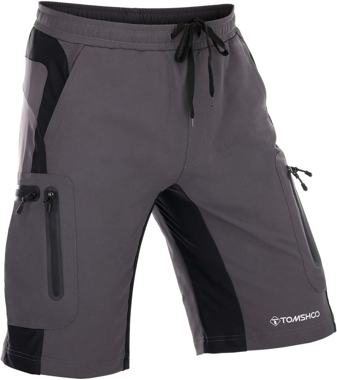 TOMSHOO Mountain Bike Shorts, MTB Cycling Riding Biker Casual Shorts with Zipper Pockets, Quick-Drying Breathable Material