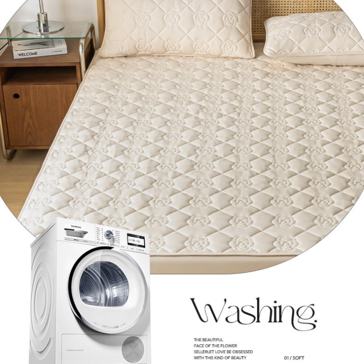 マットレスプロテクター - 10インチマットレス用深めのポケット付きソフト通気性ベッドシーツ(1,Double:47inchx79i