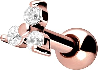 piercing de acero quirúrgico para la oreja - piercing flor de cristal como pendiente, hélix o tragus en 4 elegantes colores
