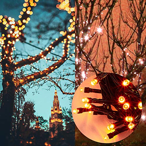 Home Lighting 66Ft 200 Led Halloween String Lights, Plug In Green Wire String Light, 8 Lighting Modes Waterproof Fairy Mini Lights For Indoor Outdoor Christmas Wedding Party Decorations (Orange) #TOP2