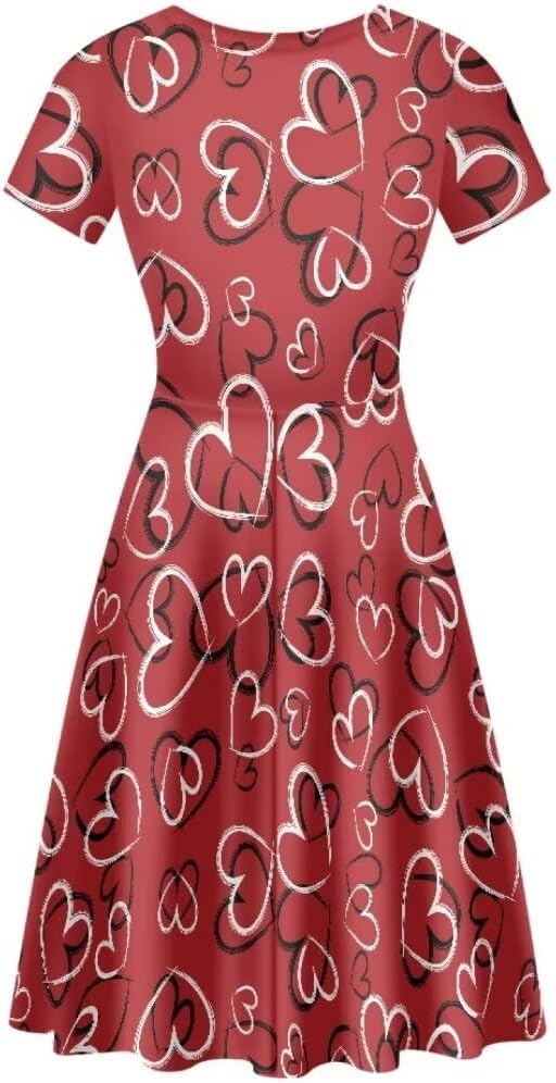 Short Sleeve Midi Dresses for Women Plus Size Summer Round Neck Casual A-Line Dresses - Image 4