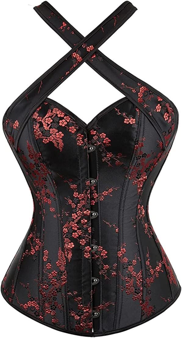 Steampunk Pirate Corset for Women Bustiers Top Overbust Shaper Sexy Strap Renaissance Gothic Bodice