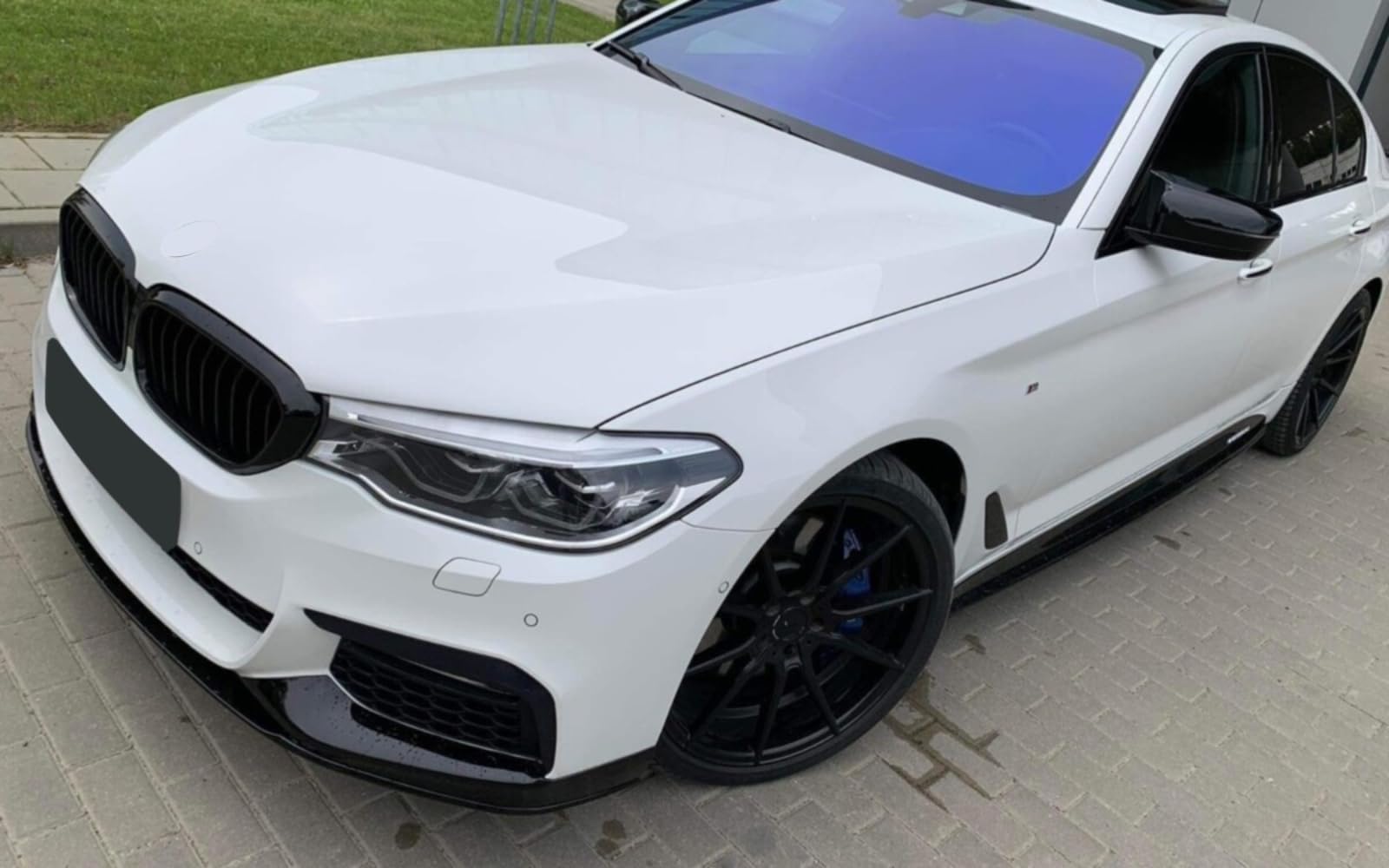 MpTuned G30 G31 Frontstoßstange Schwarz glänzend Spoilerlippe kompatibel mit BMW 5er 2017-2020 518i 520i 530i 540i m550i 518d 520d 530d 540d