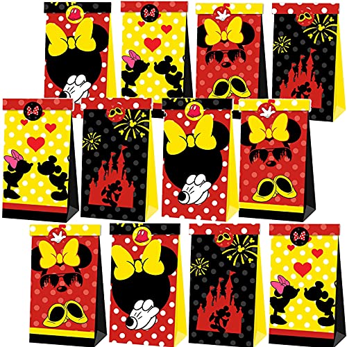 24 PCS Mouse Party Paper Bags Mouse Candy Bags Mouse Treat Bags Mouse Birthday Party Supplies for Mouse Themed Birthday Party Supplies Mouse Party Decorations