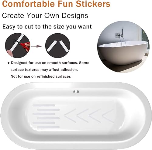 Miniatura 5 de V-TOP 30 calcomanías antideslizantes para bañera, tiras adhesivas antideslizantes para ducha de seguridad, bandas de rodadura para baño, suelo,