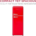 Frigidaire EFR756-RED EFR756, 2 Réfrigérateur rétro avec congélateur haut, poignées Chrome, 7.5 Cu ft, rouge