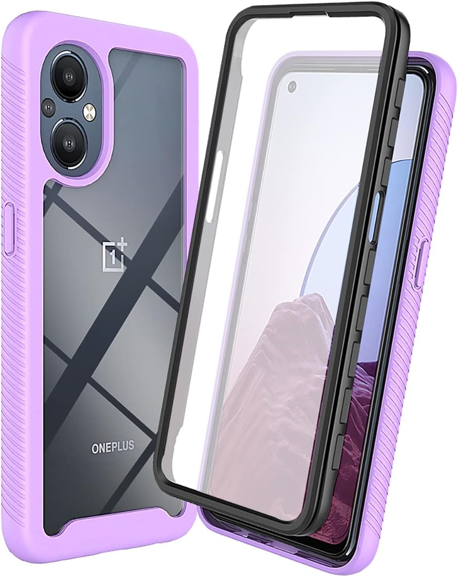 Cover Per OPPO Reno 8 Lite / OnePlus Nord 20 5G – Custodia Rigida PC + TPU Morbido, Antiurto 360°, Trasparente Con Bordo Nero