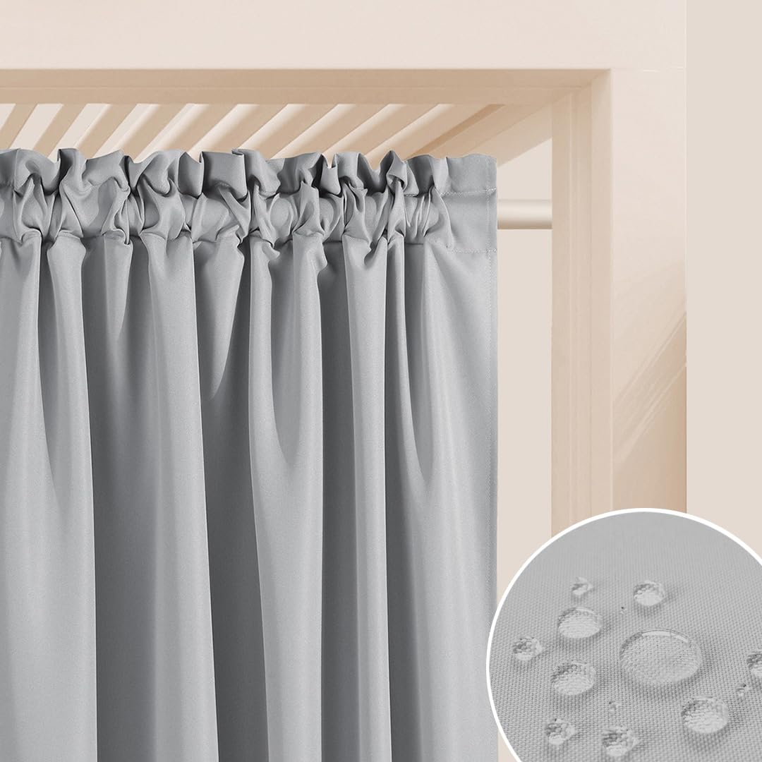 ROOM99 Garden Line - Cortinas para Exteriores con Ojales, 155 x 200 cm de Ancho x 200 cm de Alto, Resistente a la Intemperie, Impermeable, protección Solar, para jardín, Resistente al Viento, Color — view 5