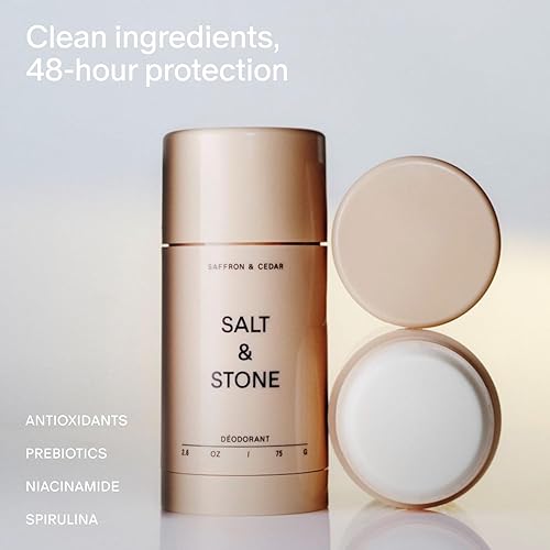 Miniatura 38 de SALT & STONE Desodorante sin aluminio Protección extra fuerte de 48 horas para mujeres y hombres Fabricado con extractos de algas marinas
