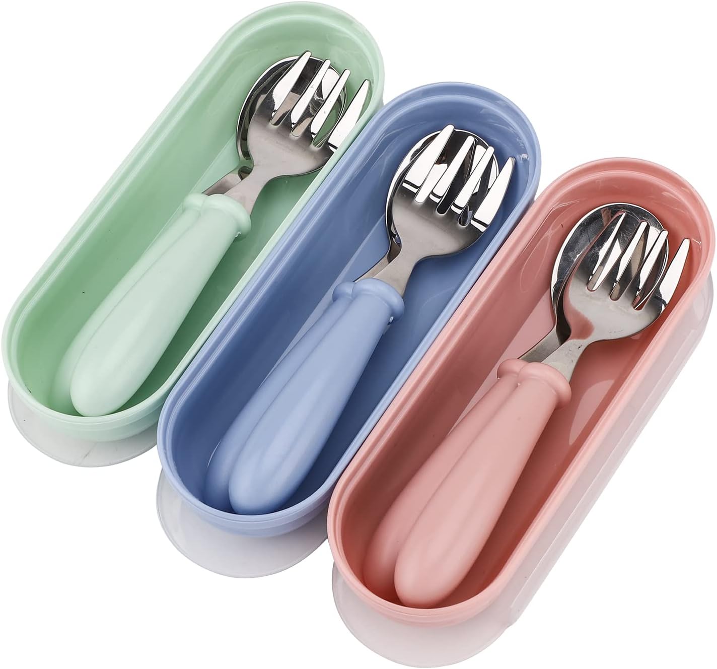 Baby Fork and Spoon 3 Set,Toddler Utensils Spoons Forks Tableware Set