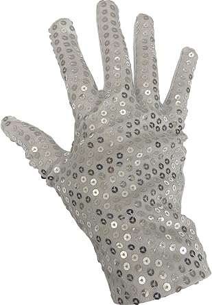 Adults MJ Performance Single Right Handed Sequin Glove Costume Accessory