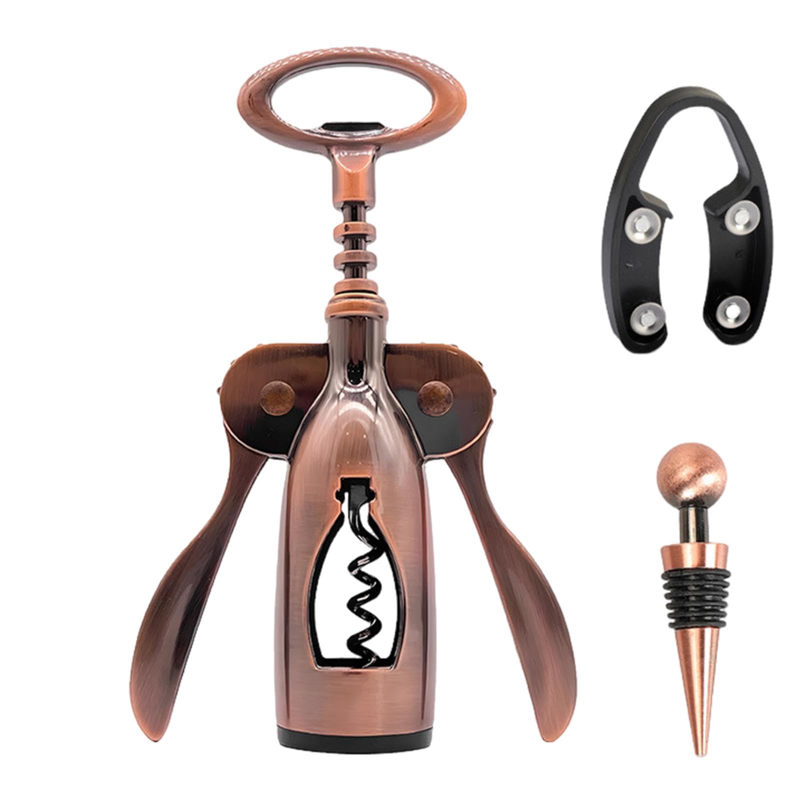 Abrebotellas de vino de diseño de 2 modelos – Sacacorchos de aleación de zinc, retire el tapón de cerveza | Juego de abridor de vino de sacacorchos de servidor profesional, sacacorchos multifuncional