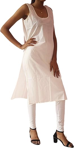 Women Full Length Cotton Innerwear Slip – Long Camisole for Sheer Kurtis & Dresses Regular Fit Cami Knee-Length Vest Sleeveless Size – S to 3XL