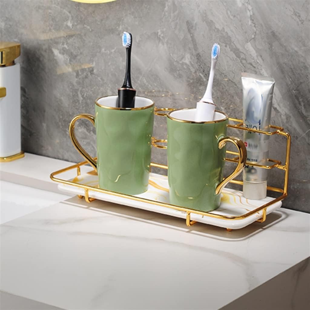 3 Ceramic Mouthwash Cups with Shelves Nordic Brushing Cup Wash Set Couple Tooth Toothbrush Rack