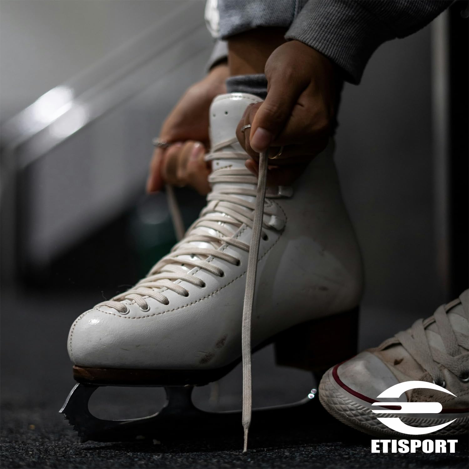 Par de Cordones Patinaje Planos Profesionales para Botas Hielo Artístico