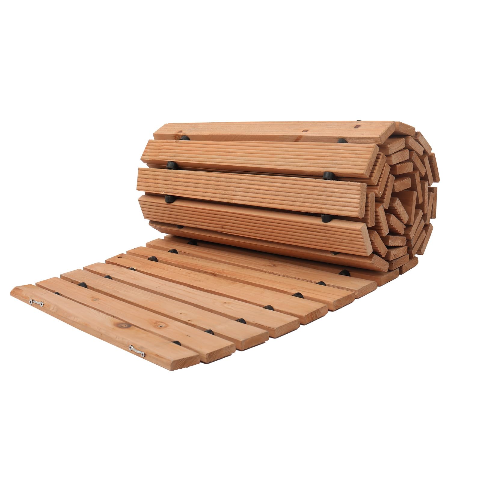 VEVOR Chemin de Jardin en Bois, 253x43 cm, Allée de Jardin Incurvée Déroulante Antidérapante Décorative en Cèdre avec Connexion par Câble Métallique, pour Fêtes, Mariages, Cour, Terrasse, Extérieur