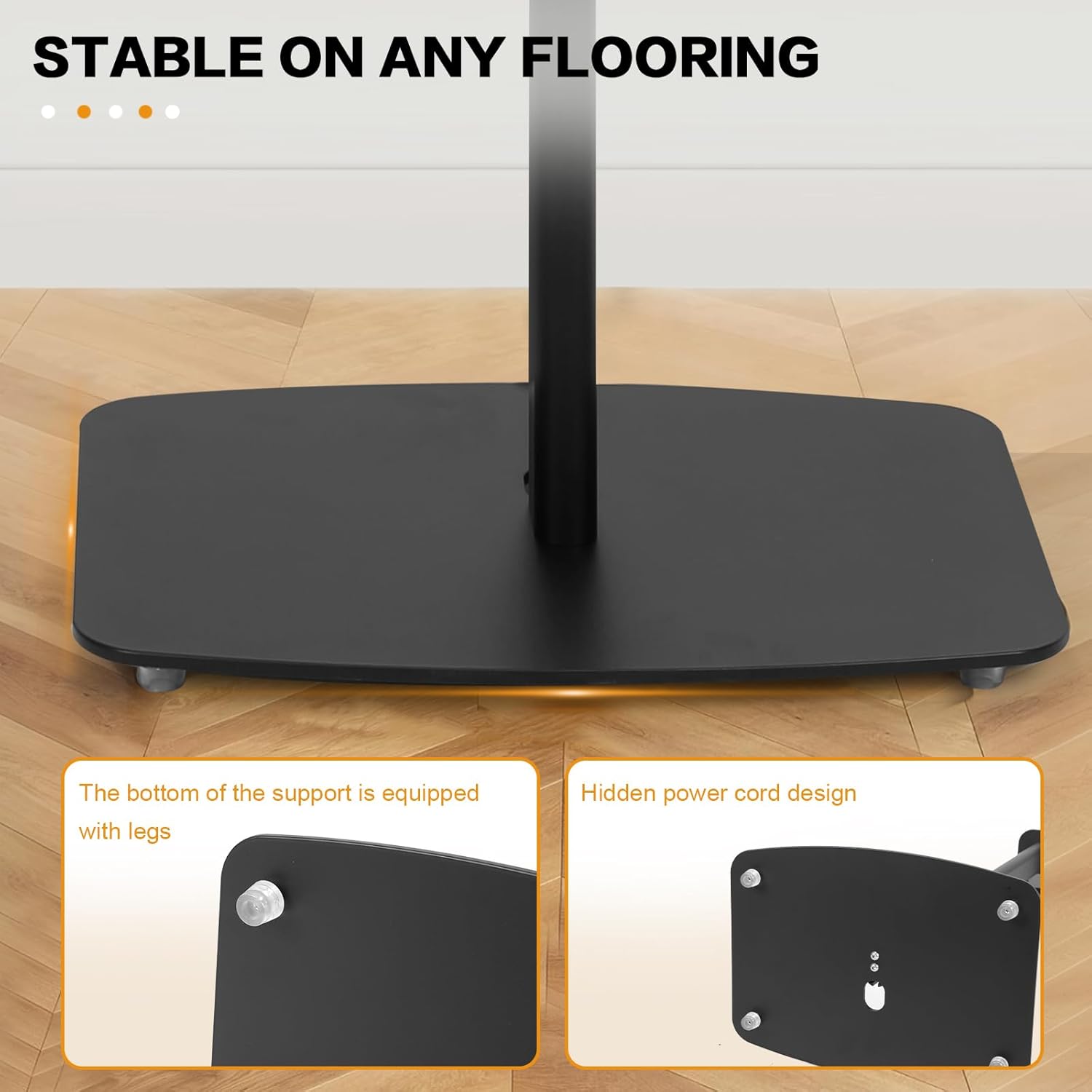 Generic 1 Pair Surround Sound Speaker Stand Fit for Sony SA-RS5 Home Floor Bookshelf Speaker Stand Easy DIY Assembly Aluminum Alloy with Cable Management