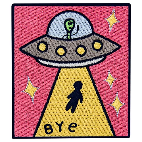 Zegins P1156USR Bye Earth Ufo X-File Patch Embroidered Applique Badge Iron cover