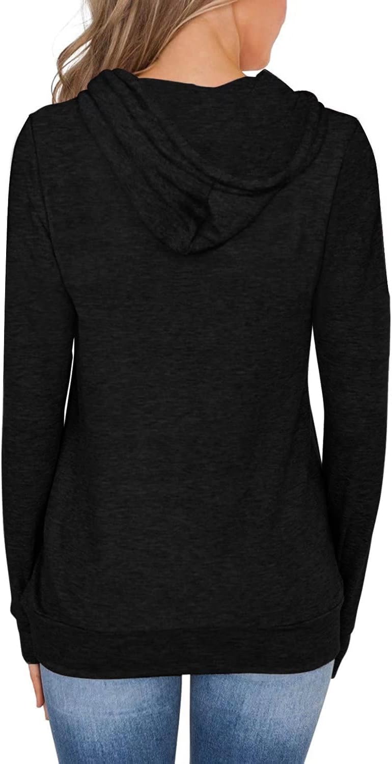 Women's Long Sleeve Hoodies Tops Lightweight Hooded Sweatshirts Pullover Casual Tunic Shirts with Pocket - Image 3